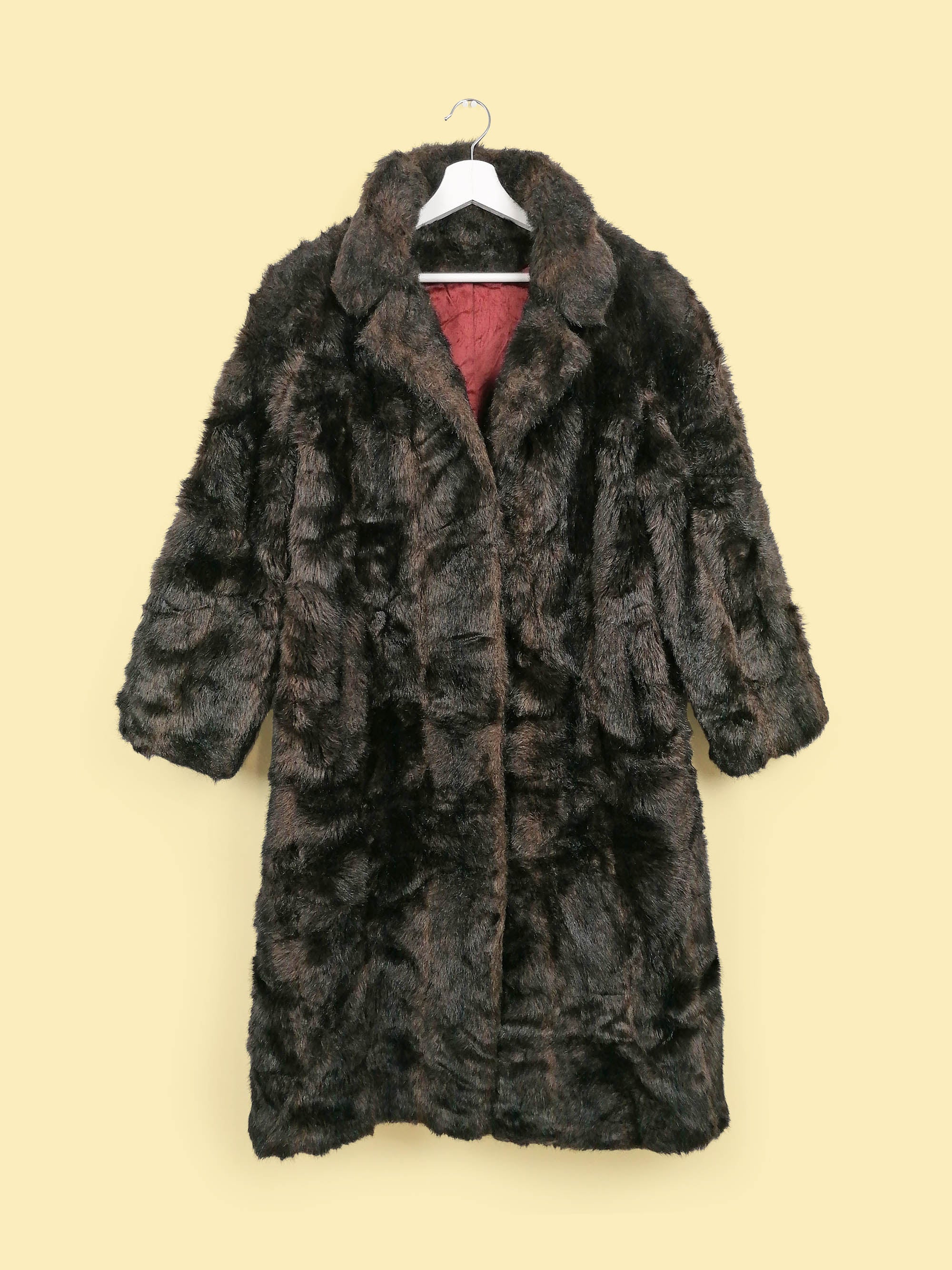 80's Faux Fur Long Coat Canada - size M / US 10