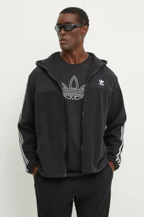 adidas Originals fleece sweatshirt Fleece Hoodie black color hooded with an application IZ4802