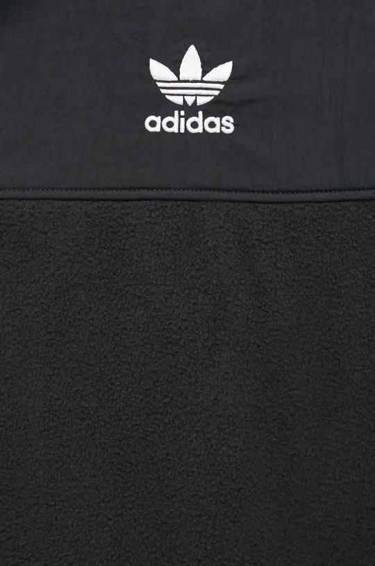 adidas Originals fleece sweatshirt Fleece Hoodie black color hooded with an application IZ4802