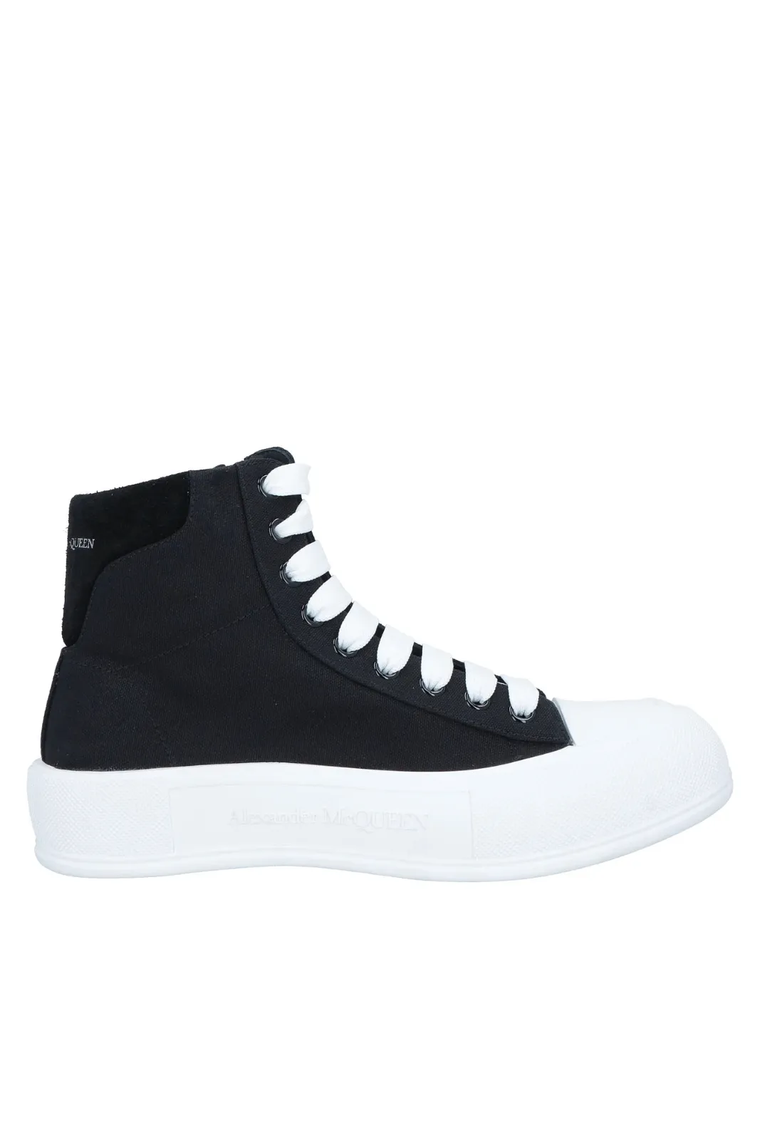 Alexander McQueen Black Deck Plimsoll High Top Sneakers