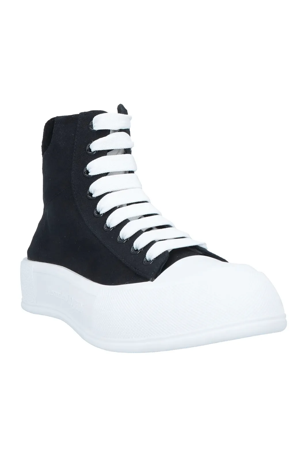 Alexander McQueen Black Deck Plimsoll High Top Sneakers