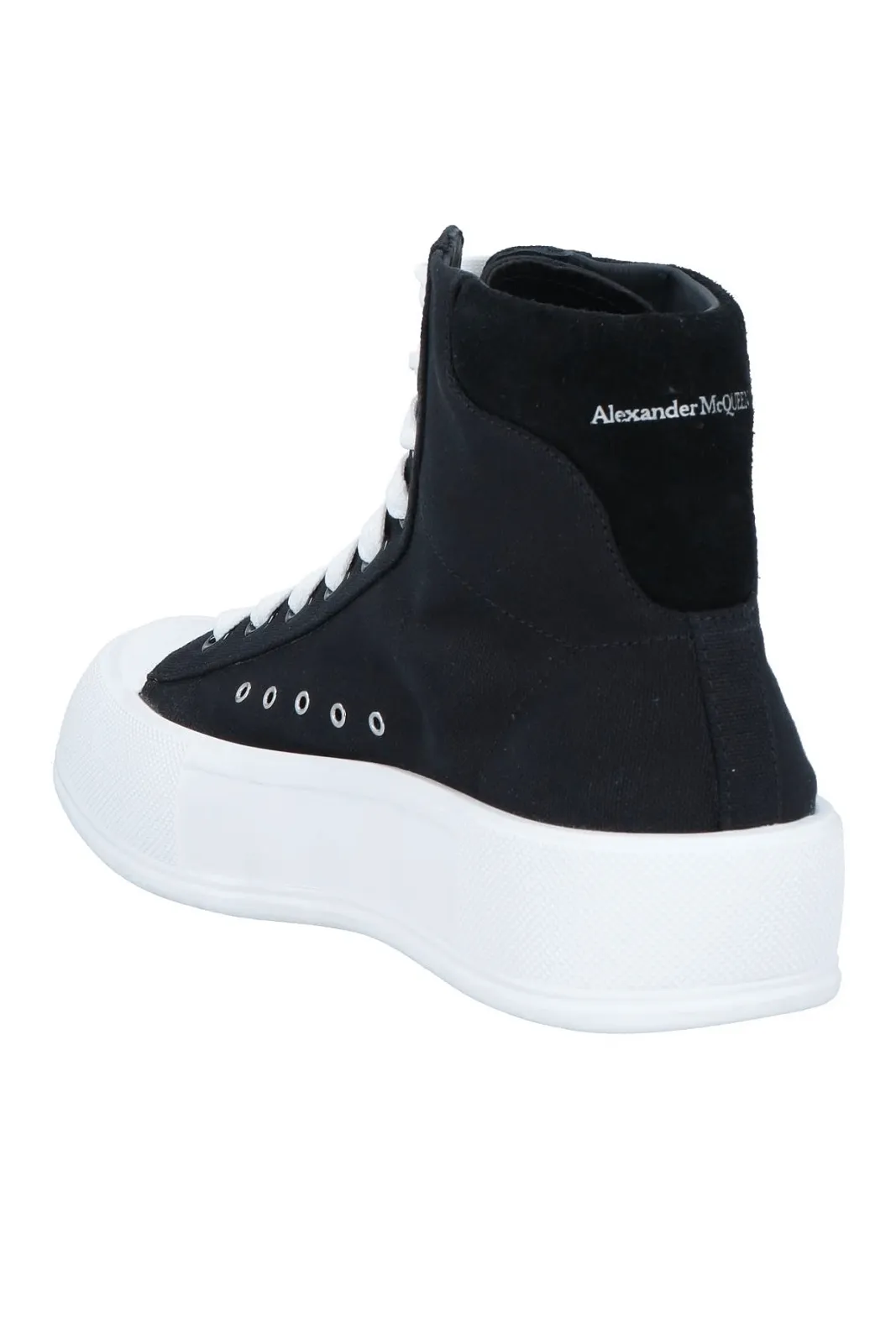 Alexander McQueen Black Deck Plimsoll High Top Sneakers