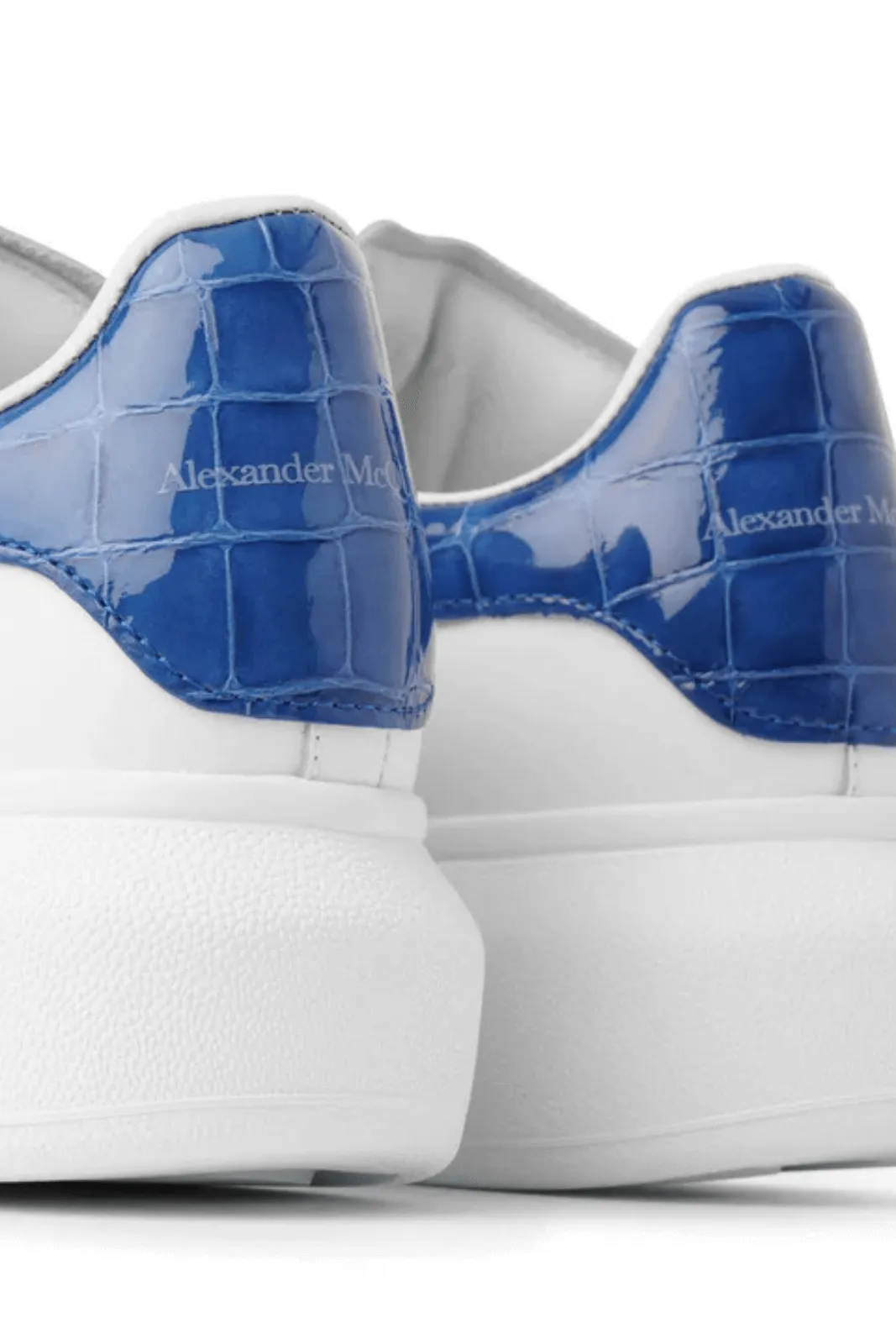 Alexander McQueen Classic white and inidigo croc woman sneakers