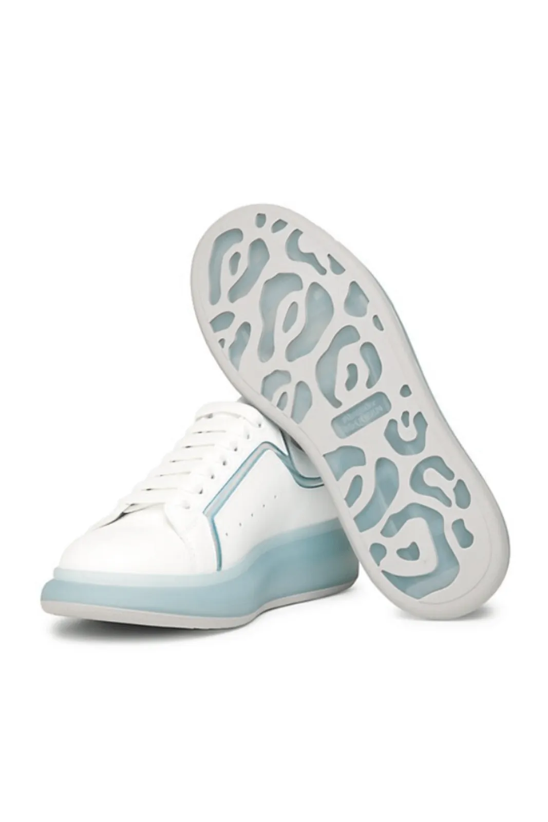 Alexander McQueen Exclusive Oversized Leather Man Sneakers White Blue