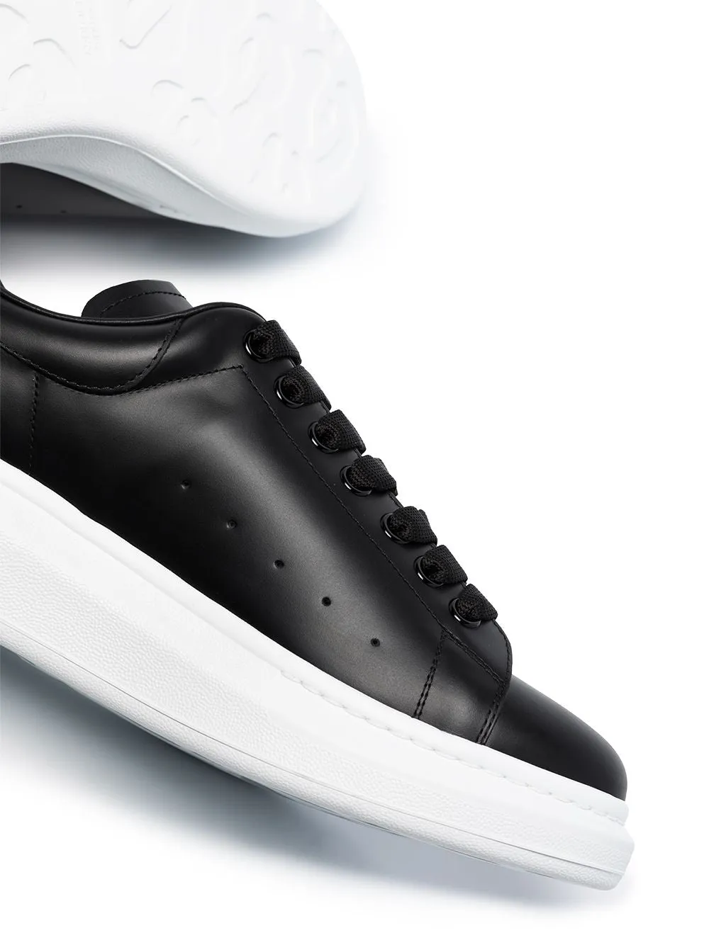 Alexander McQueen Oversized Black/White Woman leather sneakers