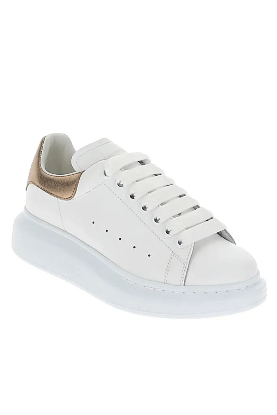 Alexander McQueen Oversized Lace-Up women Sneakers White Gold