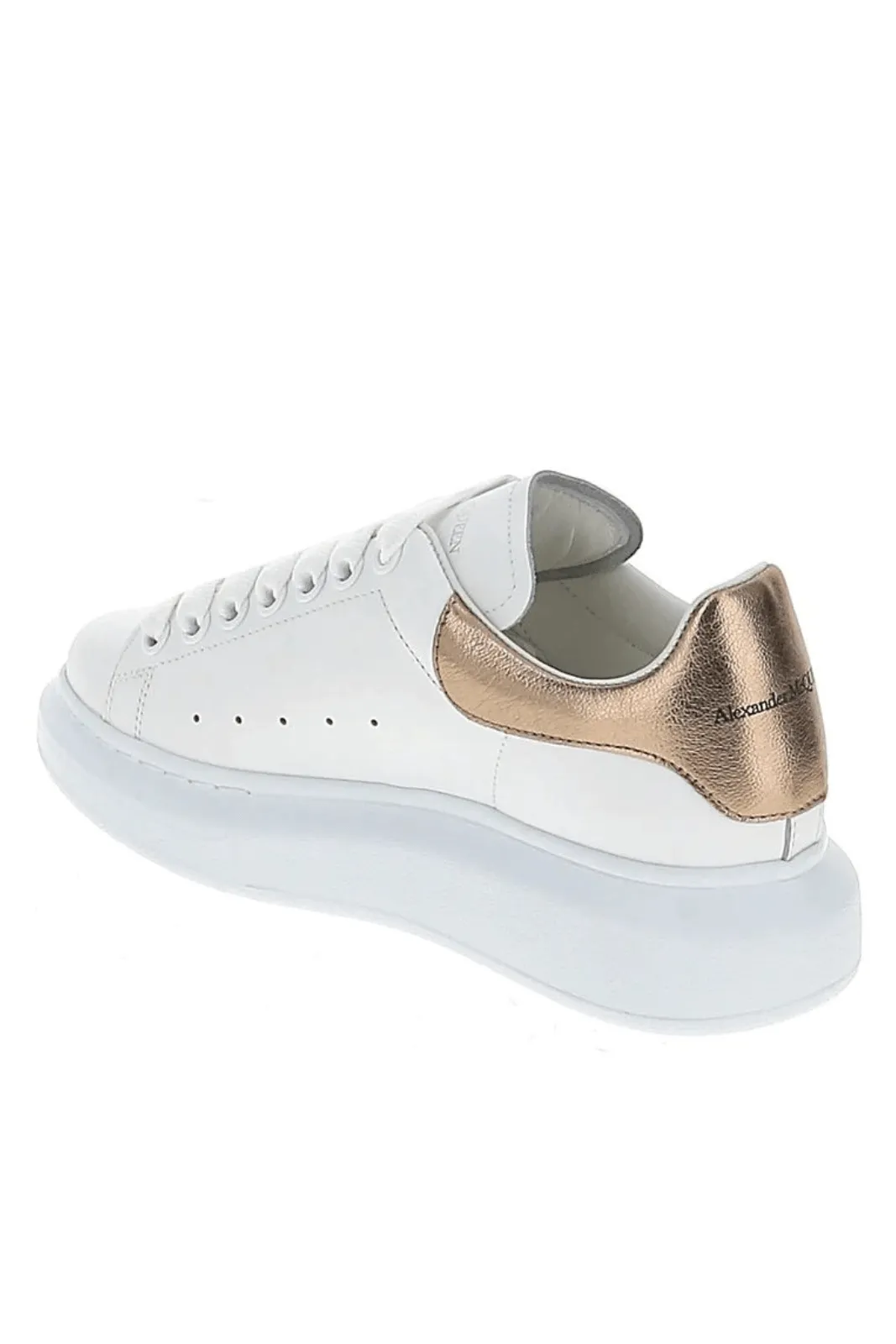 Alexander McQueen Oversized Lace-Up women Sneakers White Gold