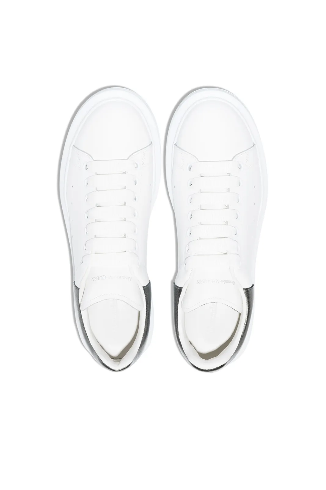 Alexander McQueen Oversized White Pearl metallic leather woman sneakers