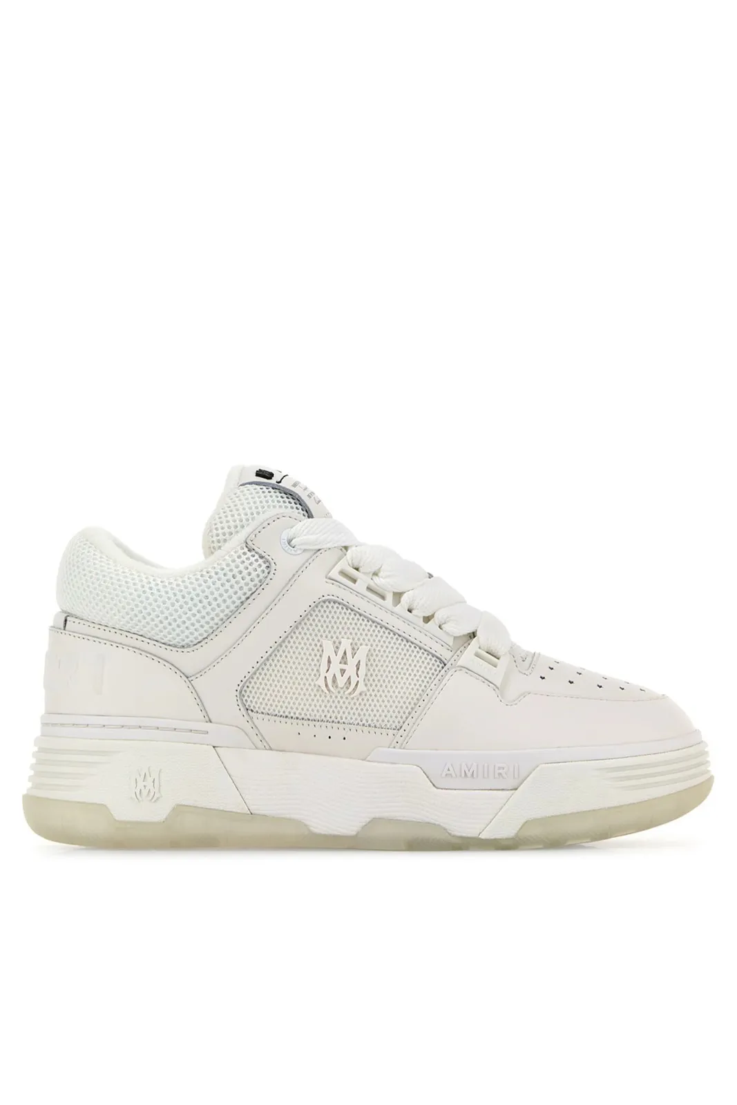 Amiri Alabaster MA-1 leather-trim mesh sneakers Ivoire