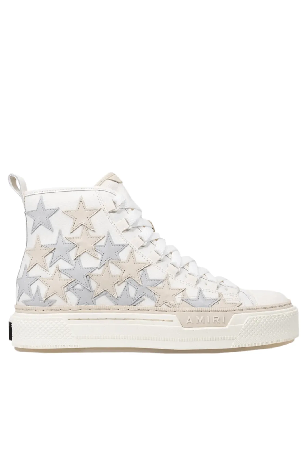 Amiri Stars Court Hi White Beige Sneakers