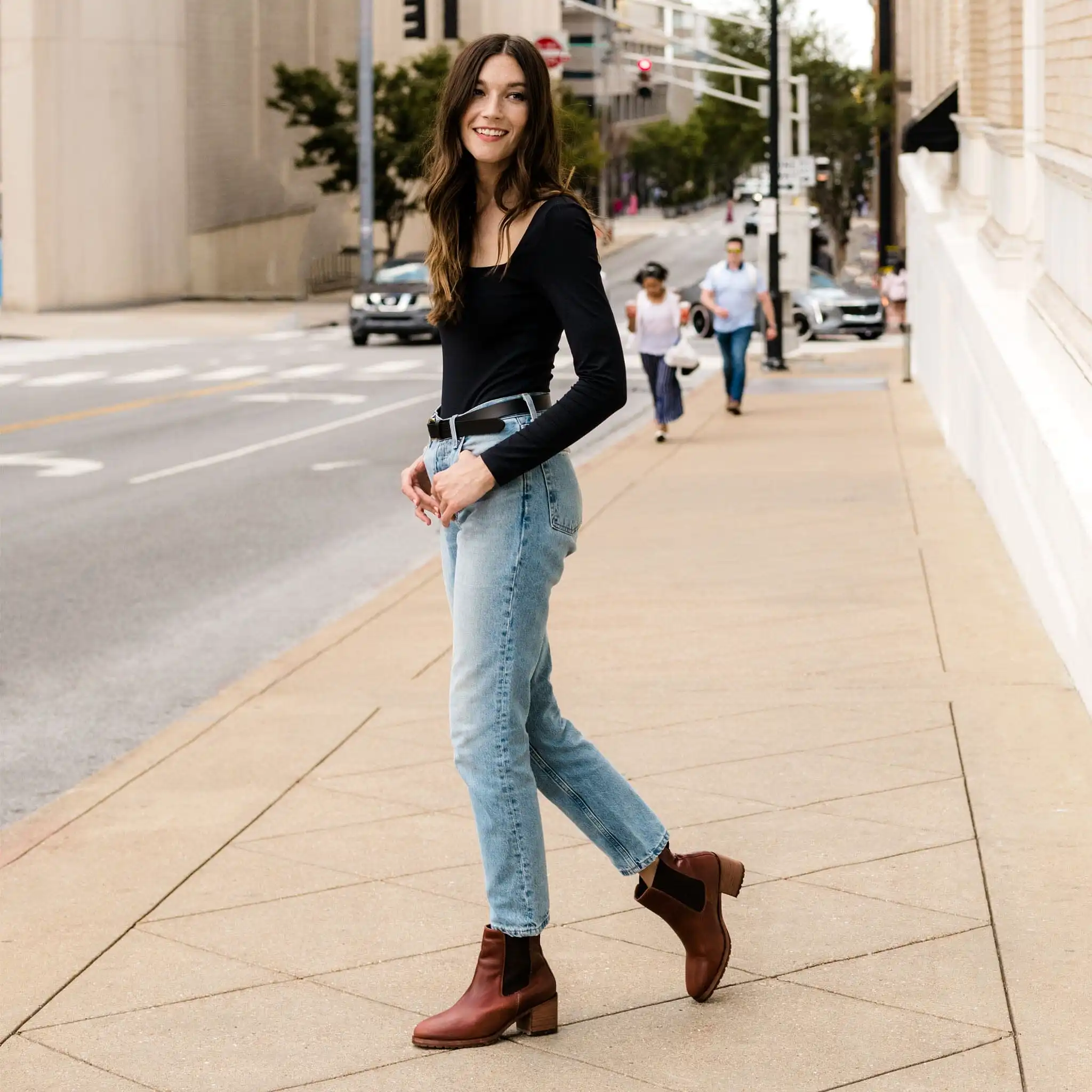 Ana Go-To Heeled Chelsea Boot Auburn