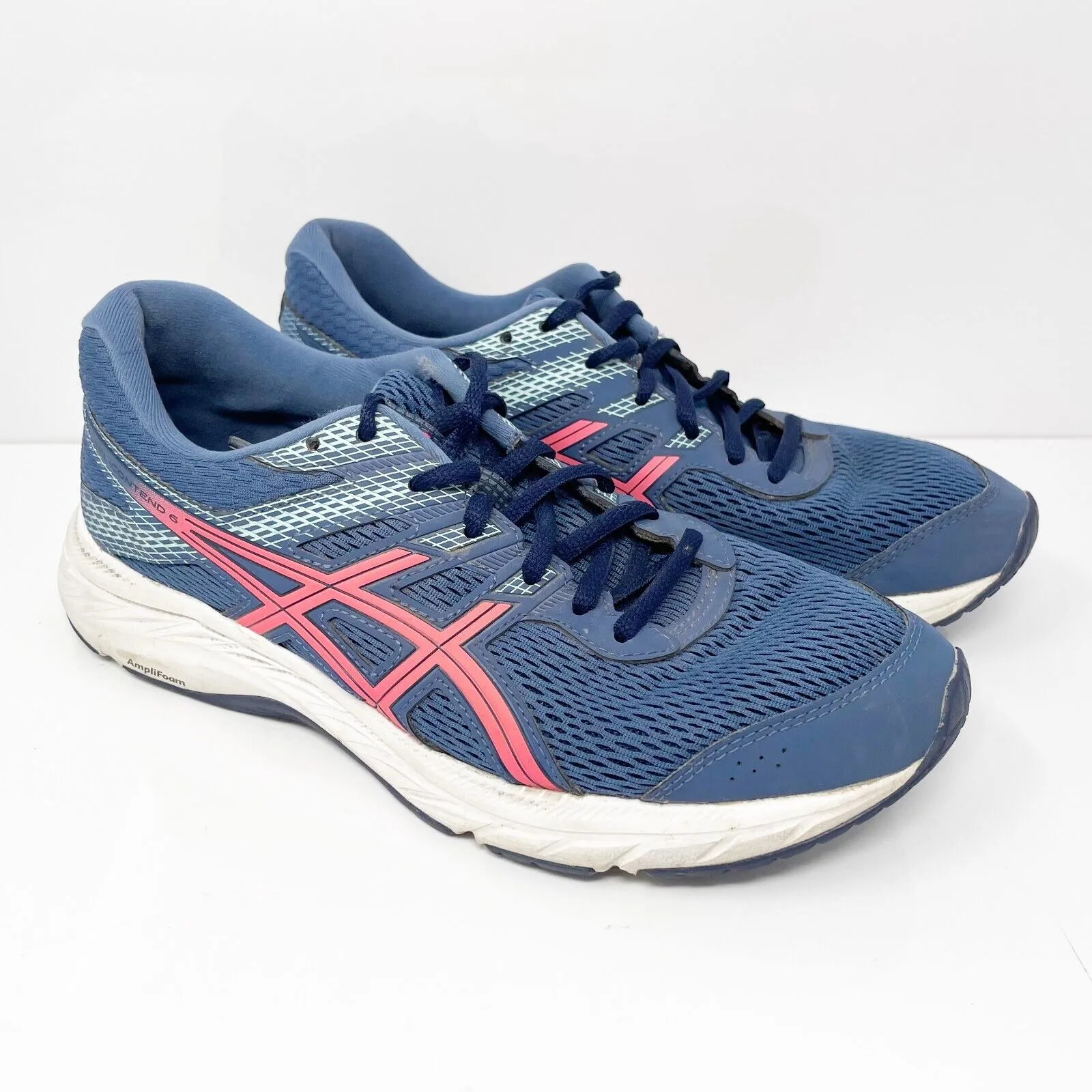 Asics Womens Gel Contend 6 1012A570 Blue Running Shoes Sneakers Size 9