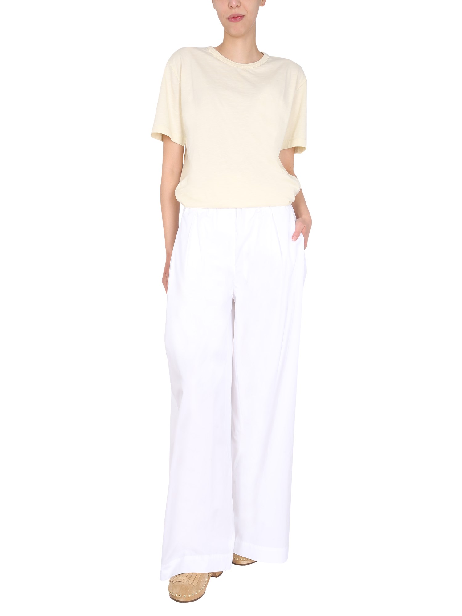 ASPESI    WIDE LEG COTTON POPLIN PANTS