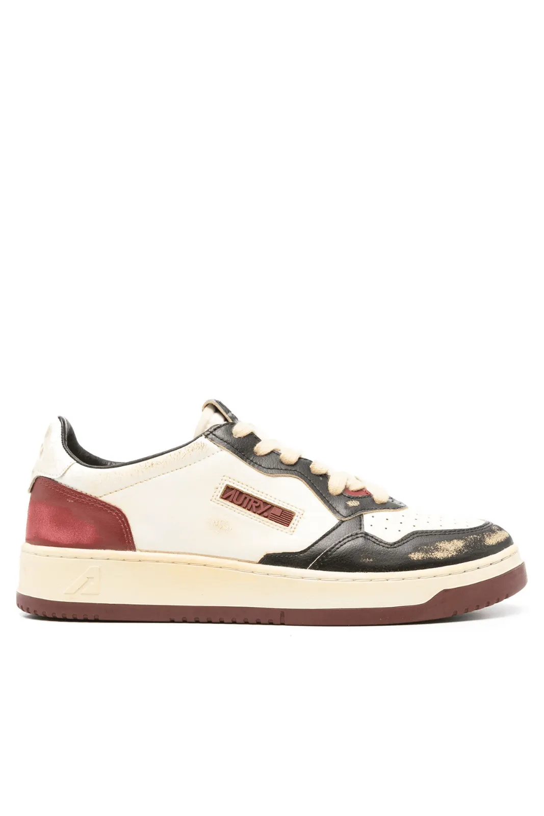 Autry Action leather sneakers red, beige and black