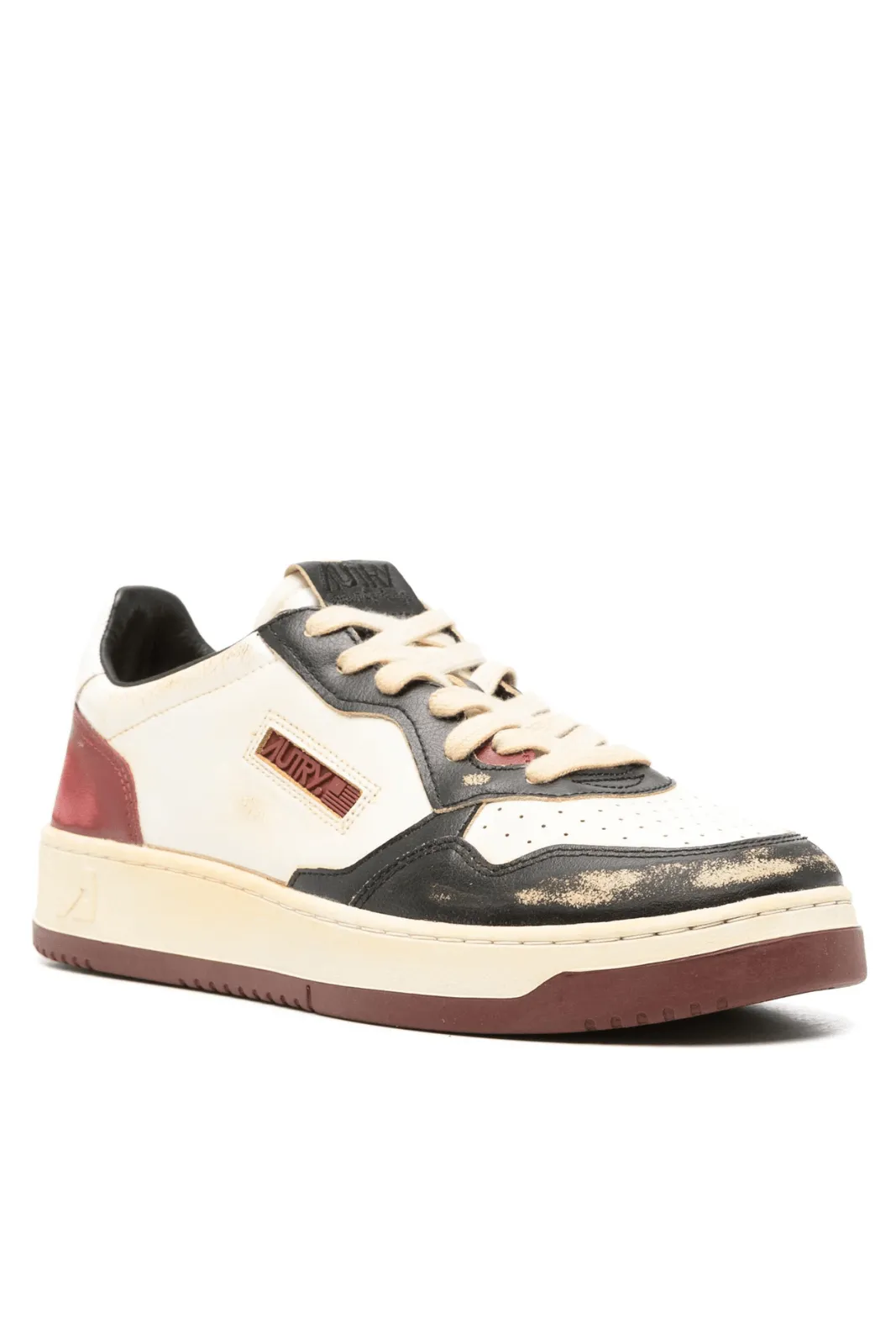 Autry Action leather sneakers red, beige and black