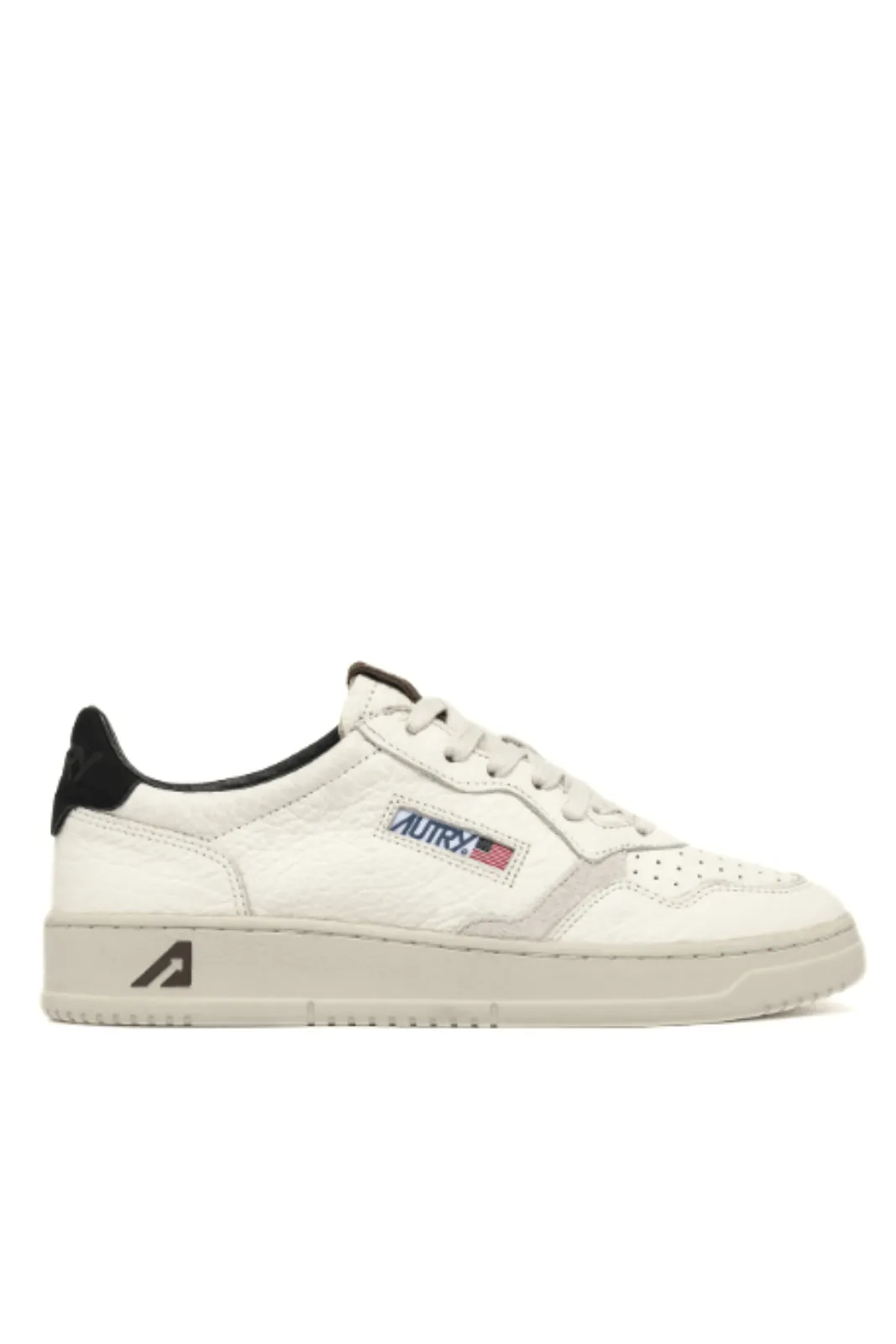 Autry Medalist Low Sneakers in white textured leather