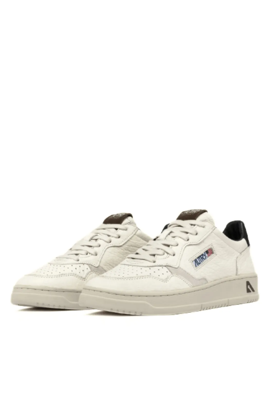 Autry Medalist Low Sneakers in white textured leather