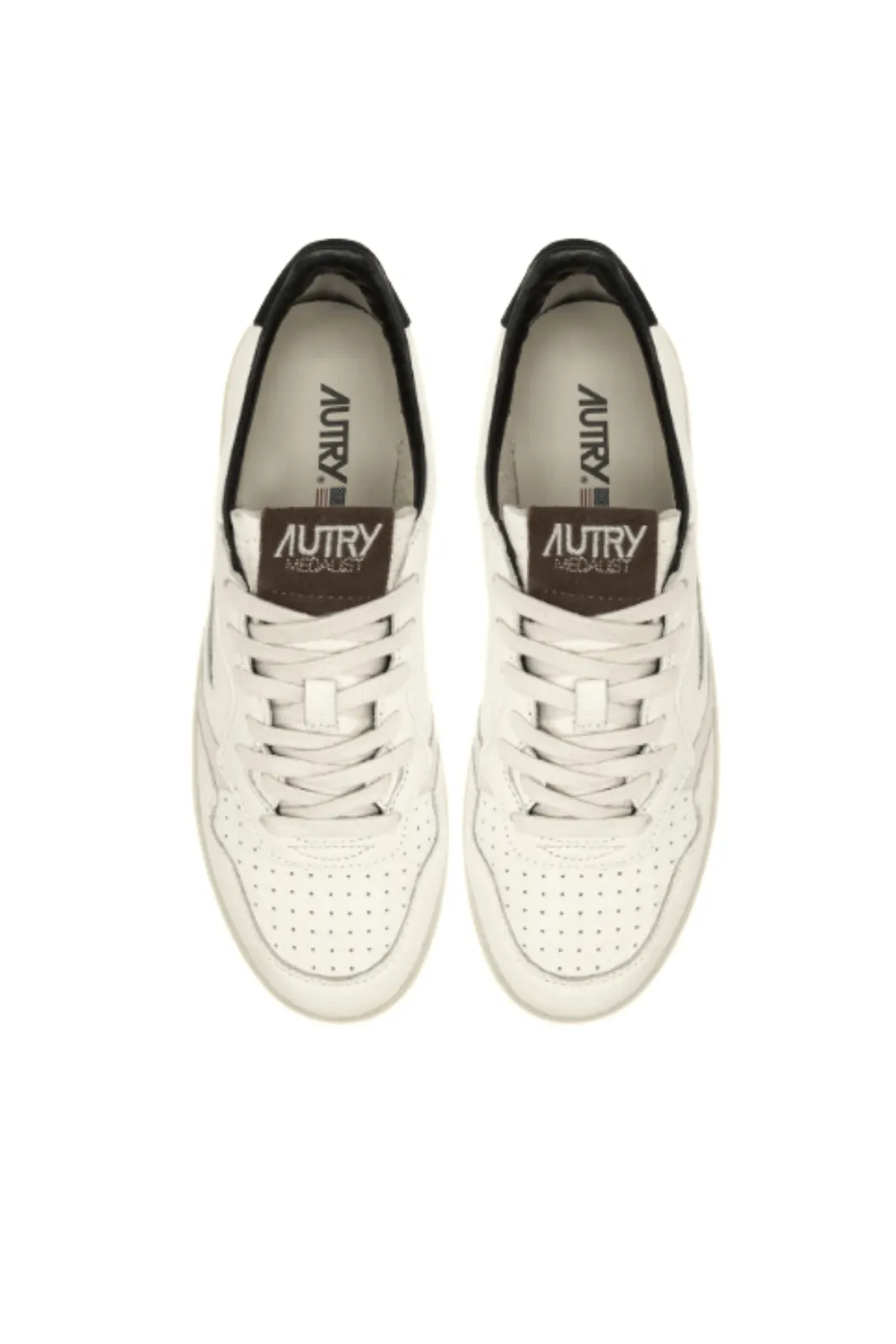 Autry Medalist Low Sneakers in white textured leather