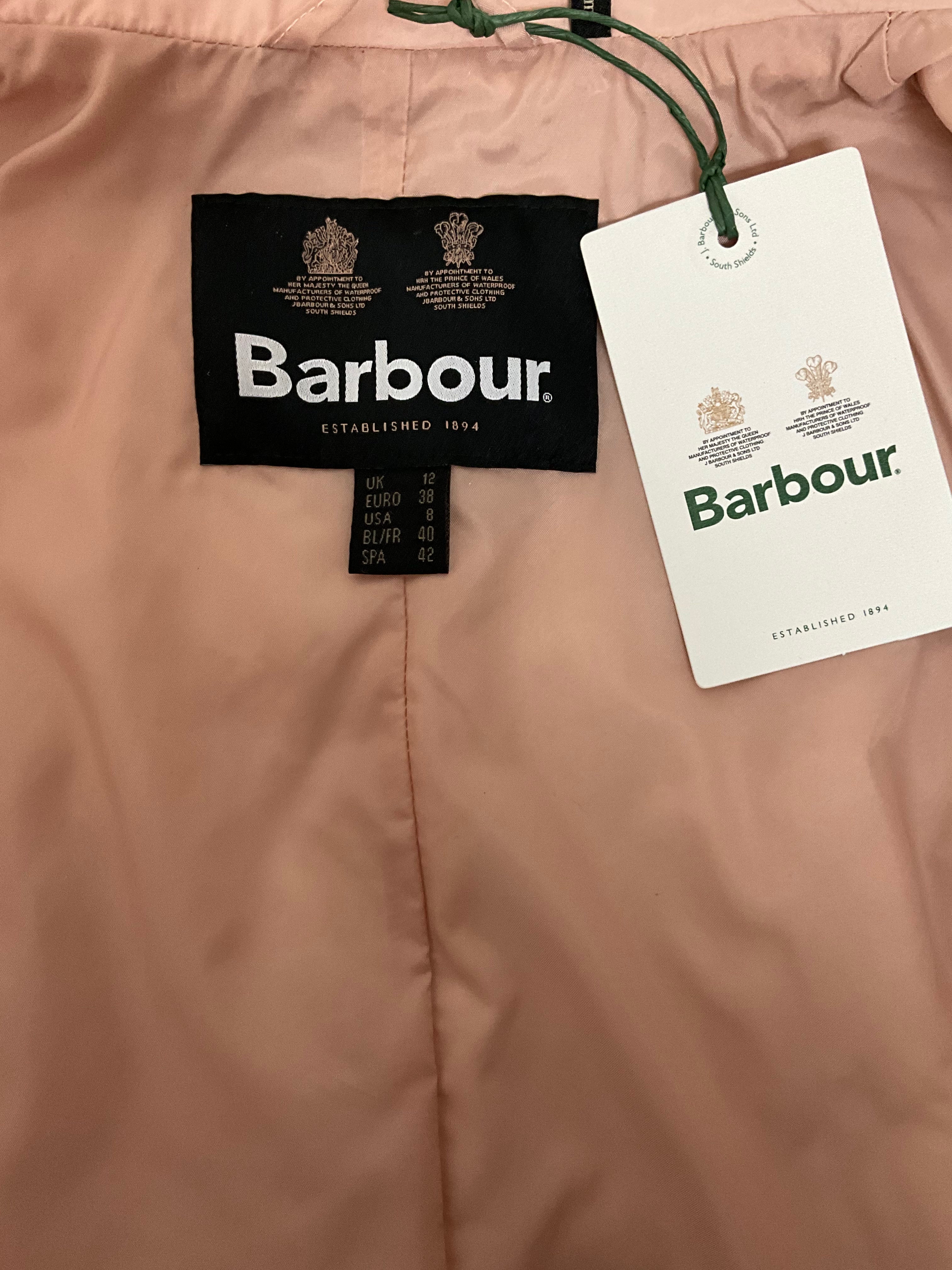 Barbour Pink Quilted Down Jacket Size M