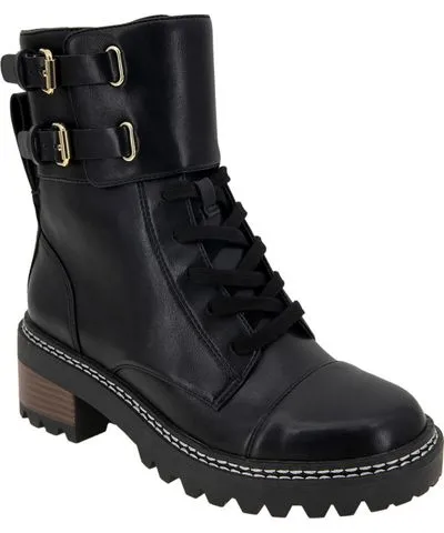 BCBGeneration CURTIS Womens Faux Leather Lugged Sole Combat & Lace-Up Boots