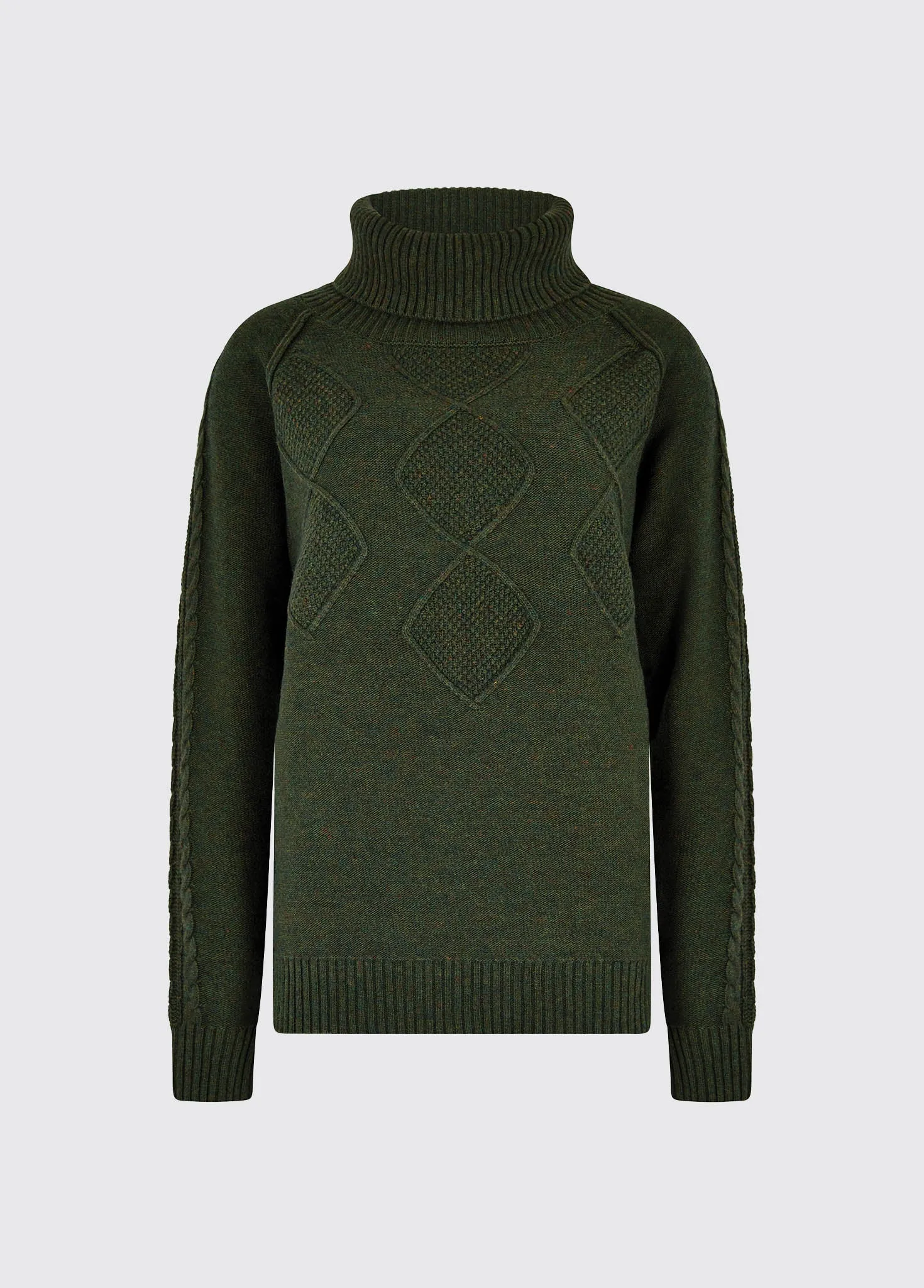 Belleek Chunky Roll Neck Sweater - Olive