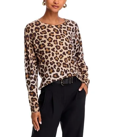 Bloomingdale's Leopard Crewneck Sweater