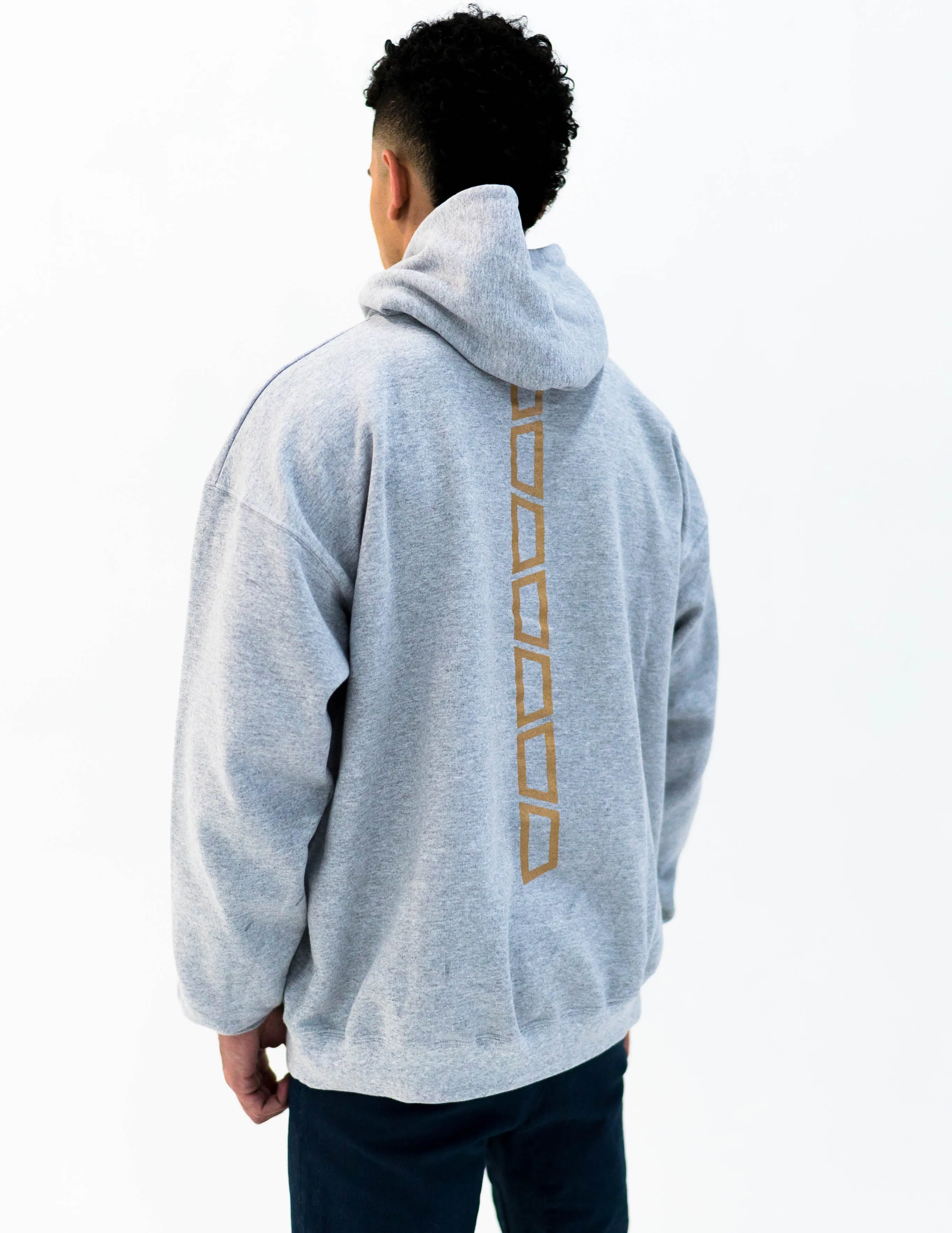 brick 14k gold bonded hoodie - grey / yellow gold