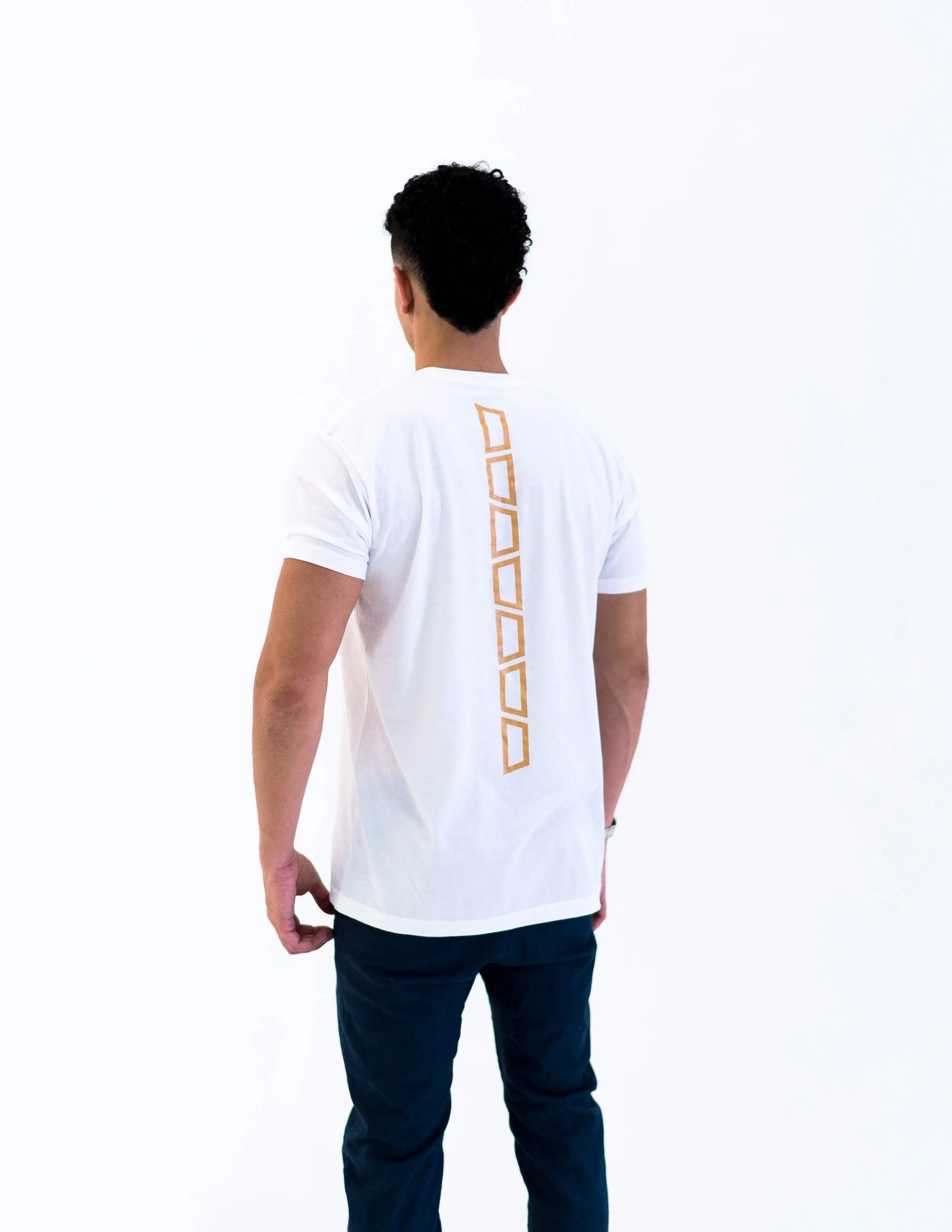 Brick 14k gold bonded short sleeve shirt - white / yellow gold