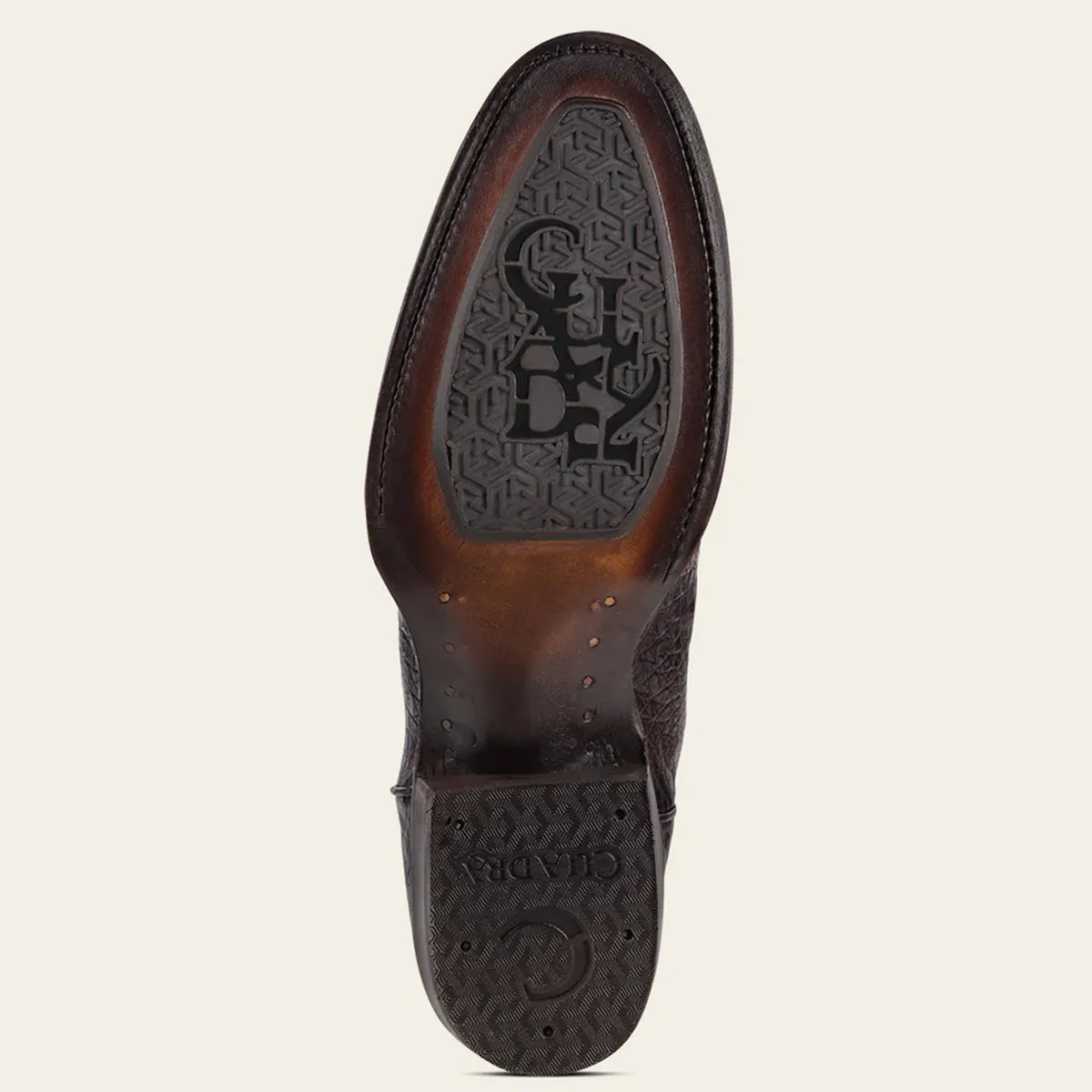 Brown Round Toe Caiman Boot