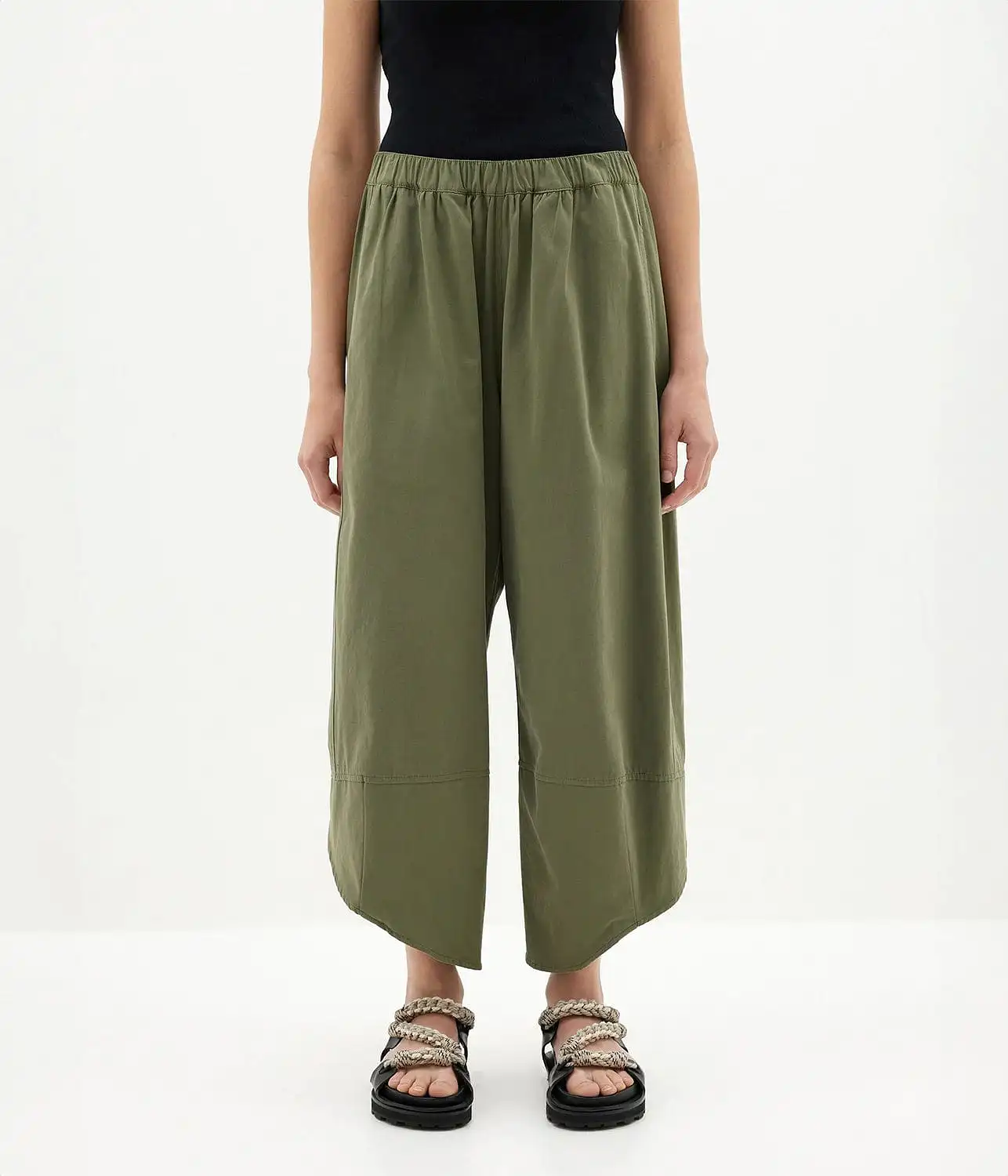 CANVAS SPLIT HEM PANT- KHAKI