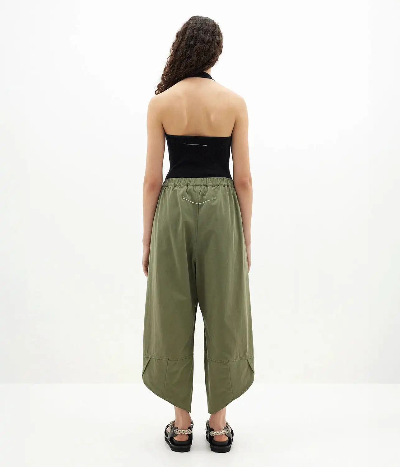 CANVAS SPLIT HEM PANT- KHAKI