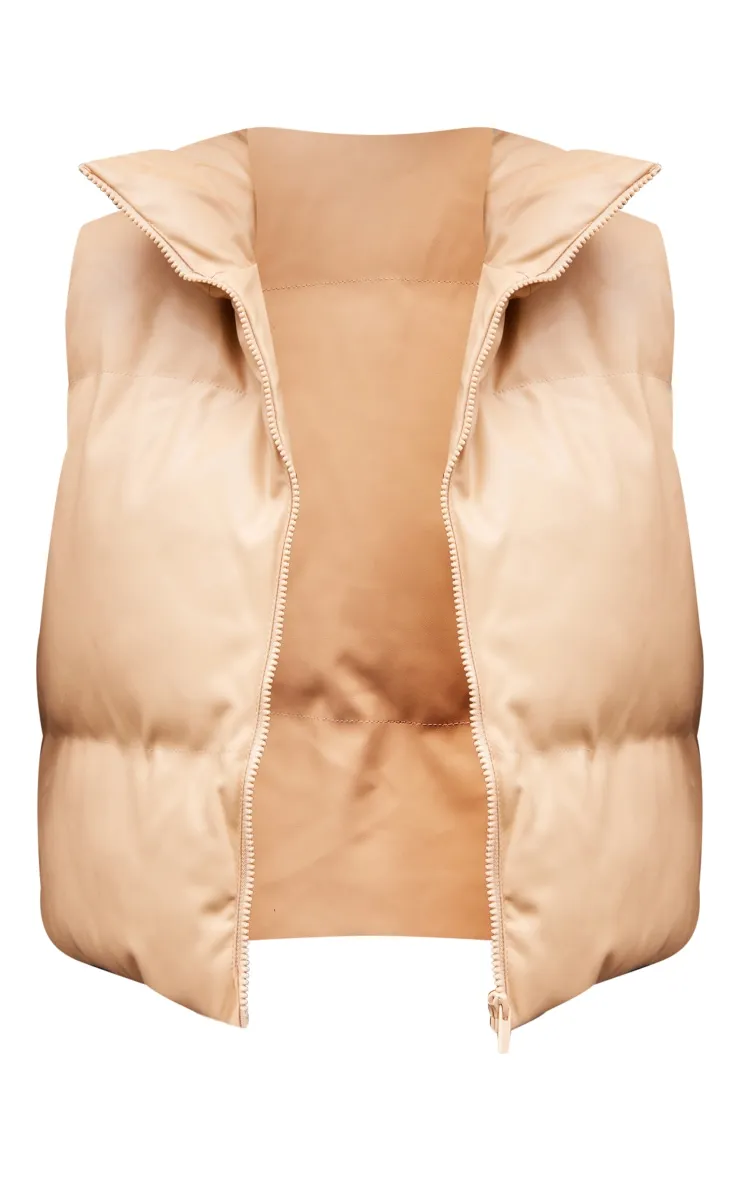 Caramel Faux Leather Gilet | Coats & Jackets