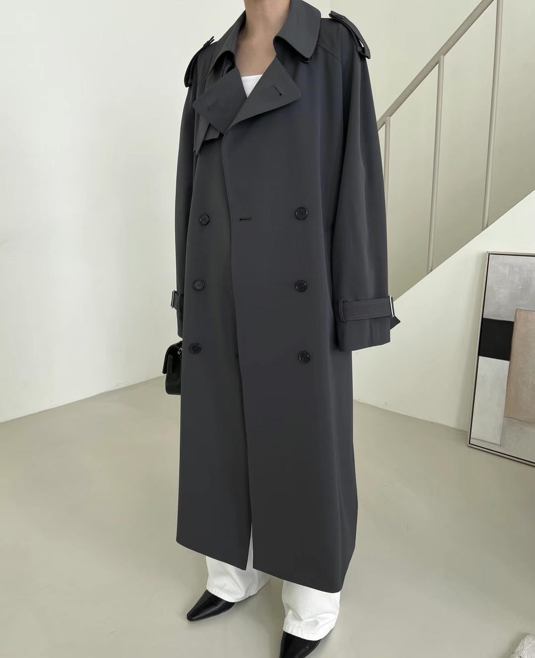 Carrie Charcoal Trench Coat