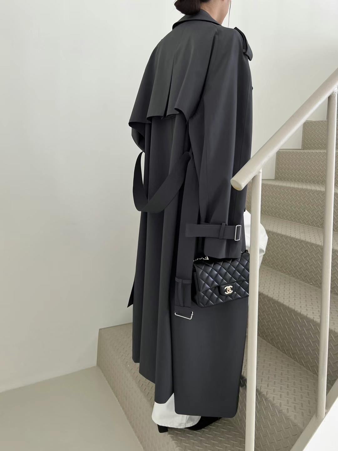 Carrie Charcoal Trench Coat