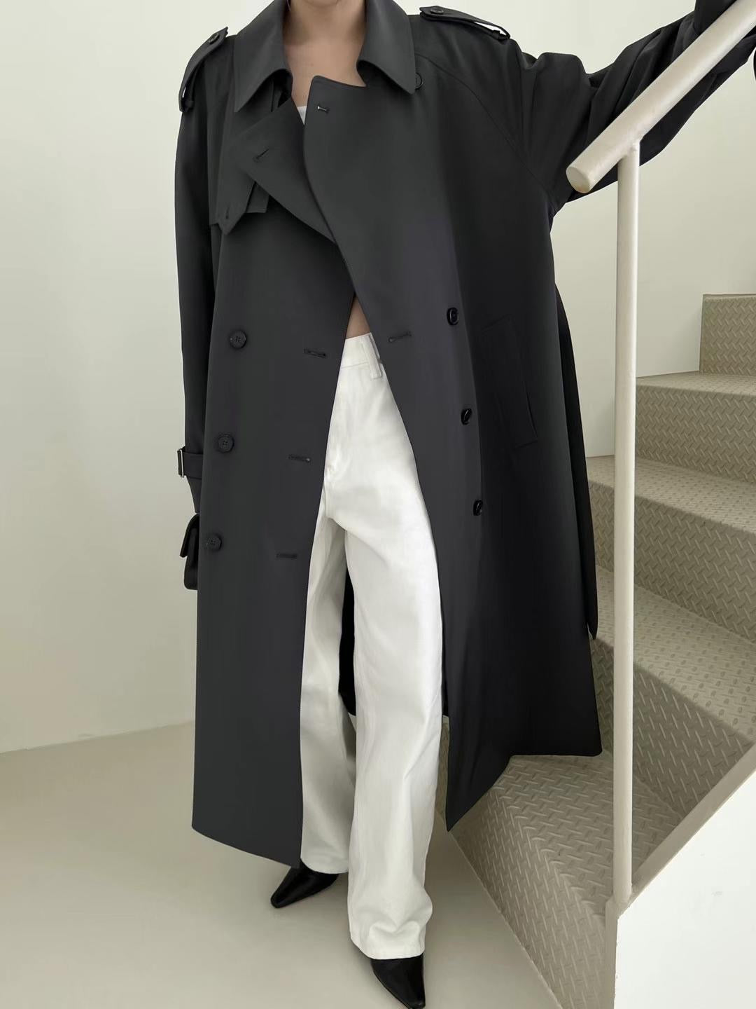 Carrie Charcoal Trench Coat