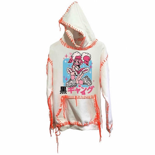 CASPER DISTRESSED GRAPHIC HOODIE