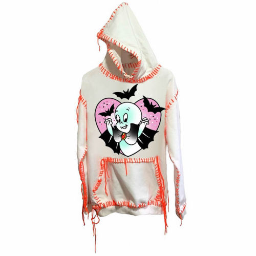 CASPER DISTRESSED GRAPHIC HOODIE