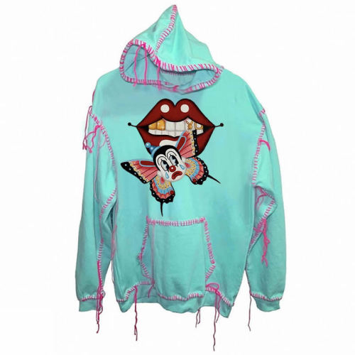 CASPER DISTRESSED GRAPHIC HOODIE