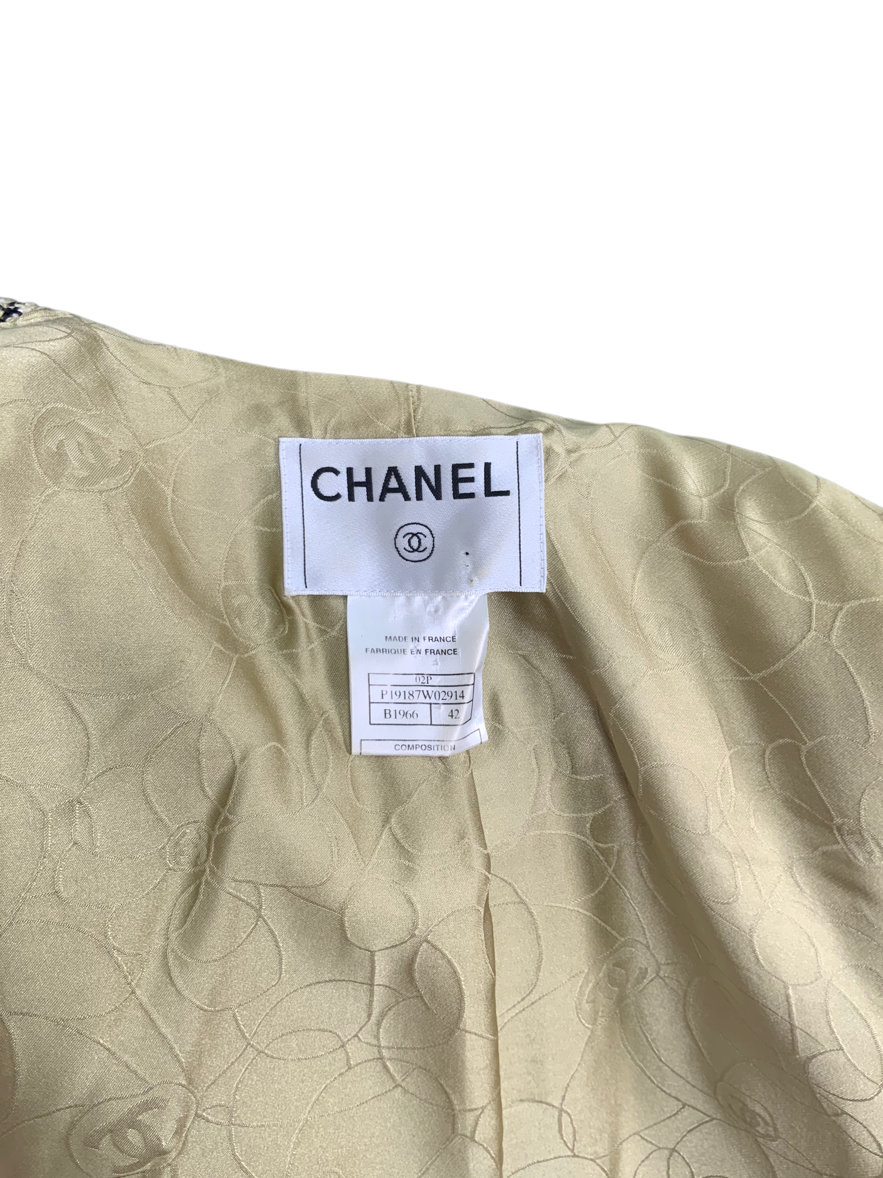 CHANEL 02P Tweed Faux Vest Jacket Size S