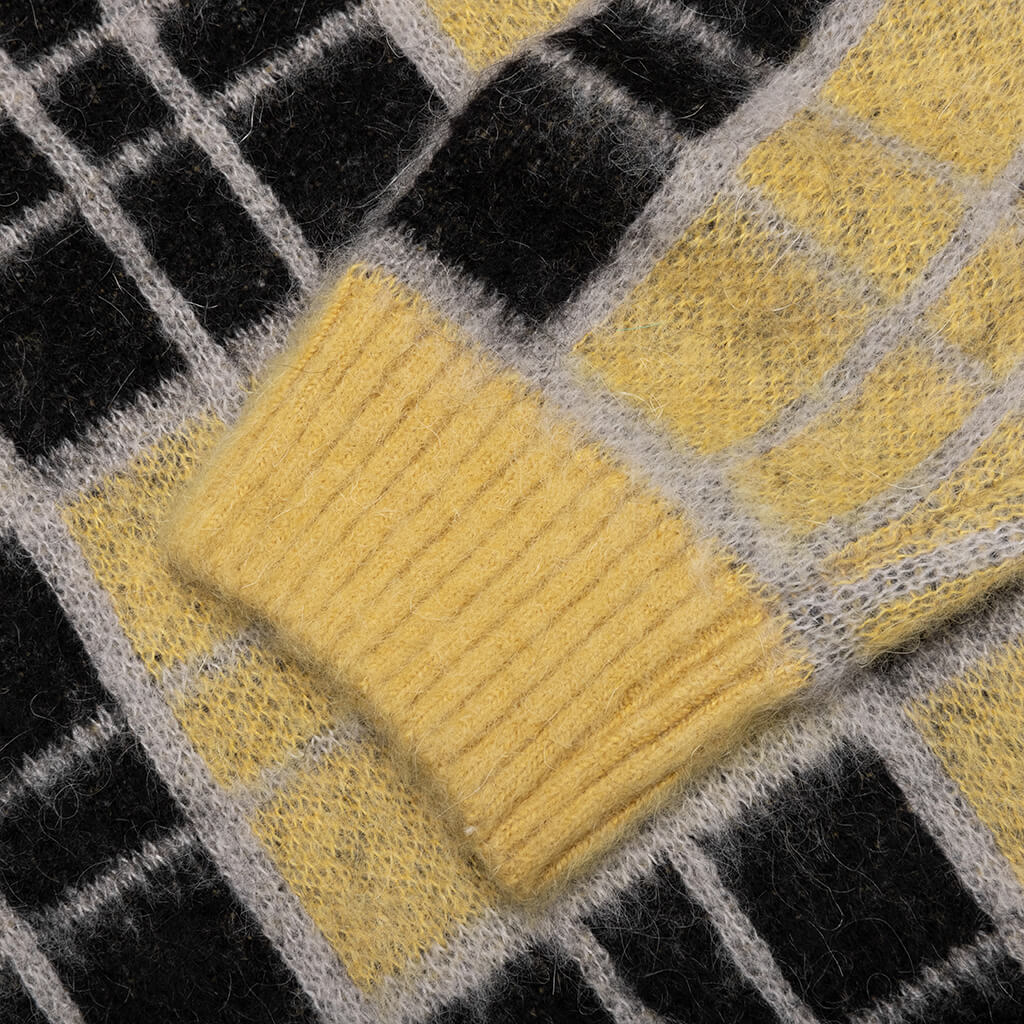 Checked Mohair Sweater - Yellow