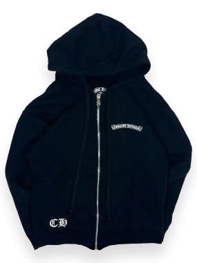 Chrome Hearts Black Cross Spellout Logo Zip Up Hoodie