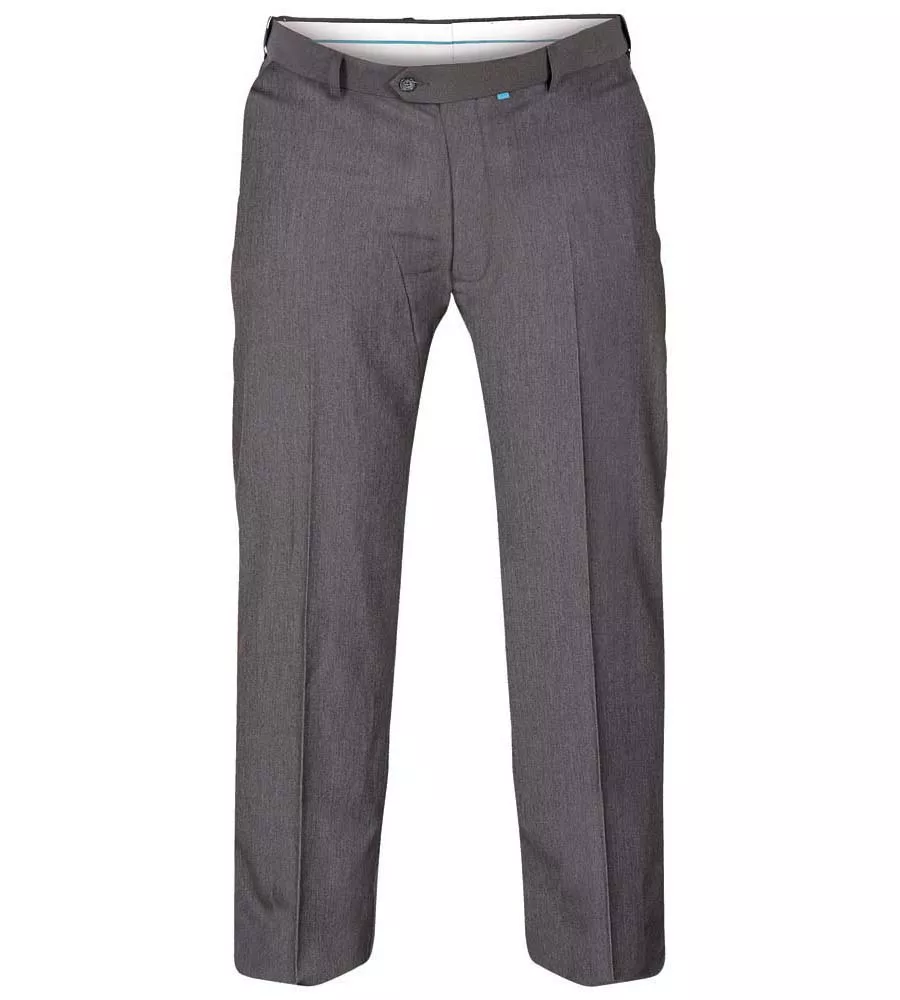 D555 Big Mens Charcoal Stretch Dress Trouser Extenda Waist (SUPREME CHARCOAL)