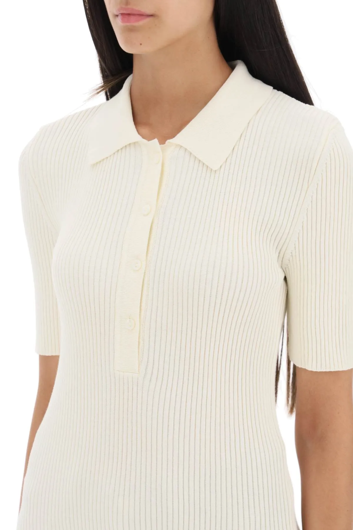 Danae Rib Knit Polo Shirt