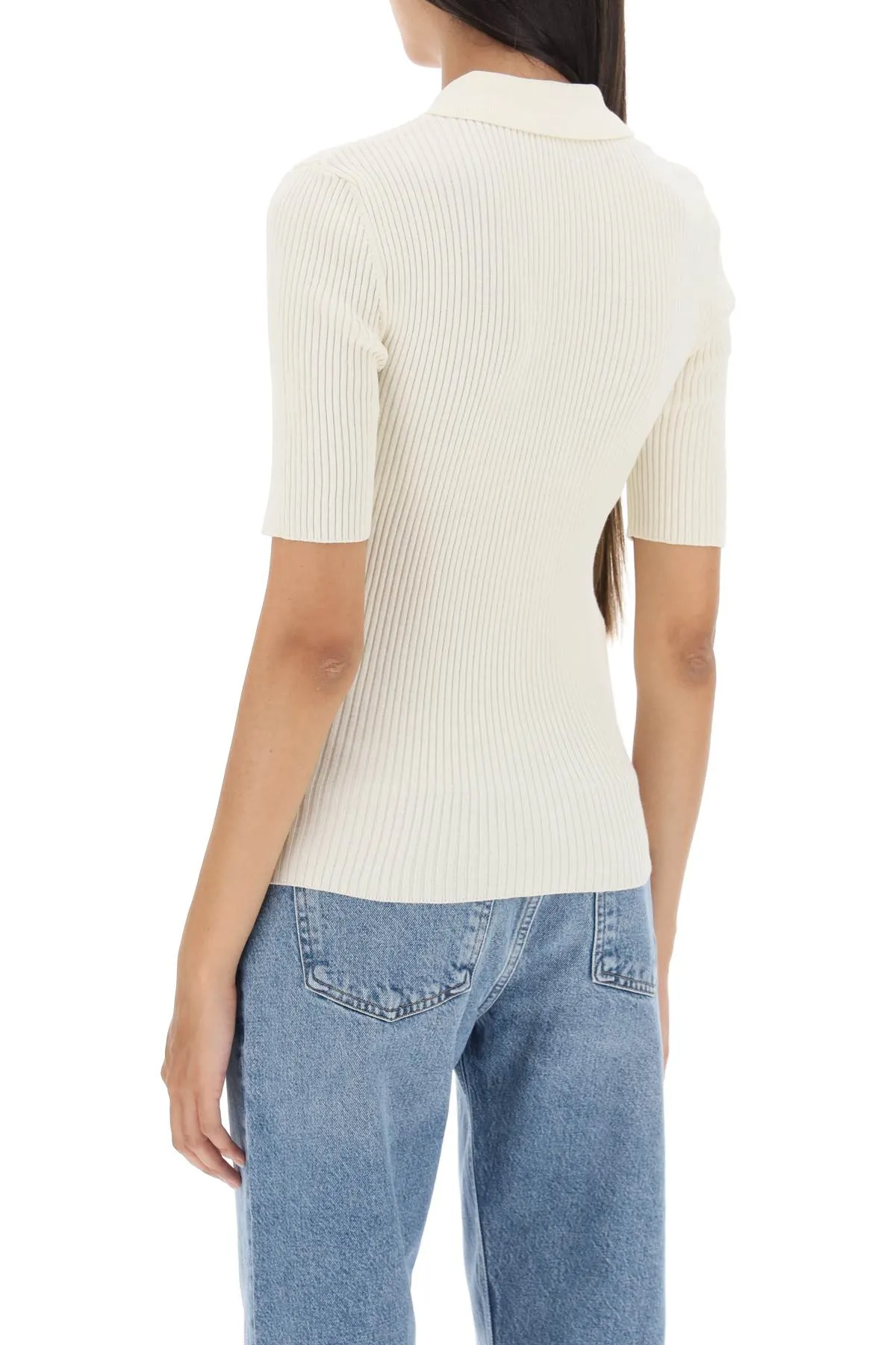 Danae Rib Knit Polo Shirt