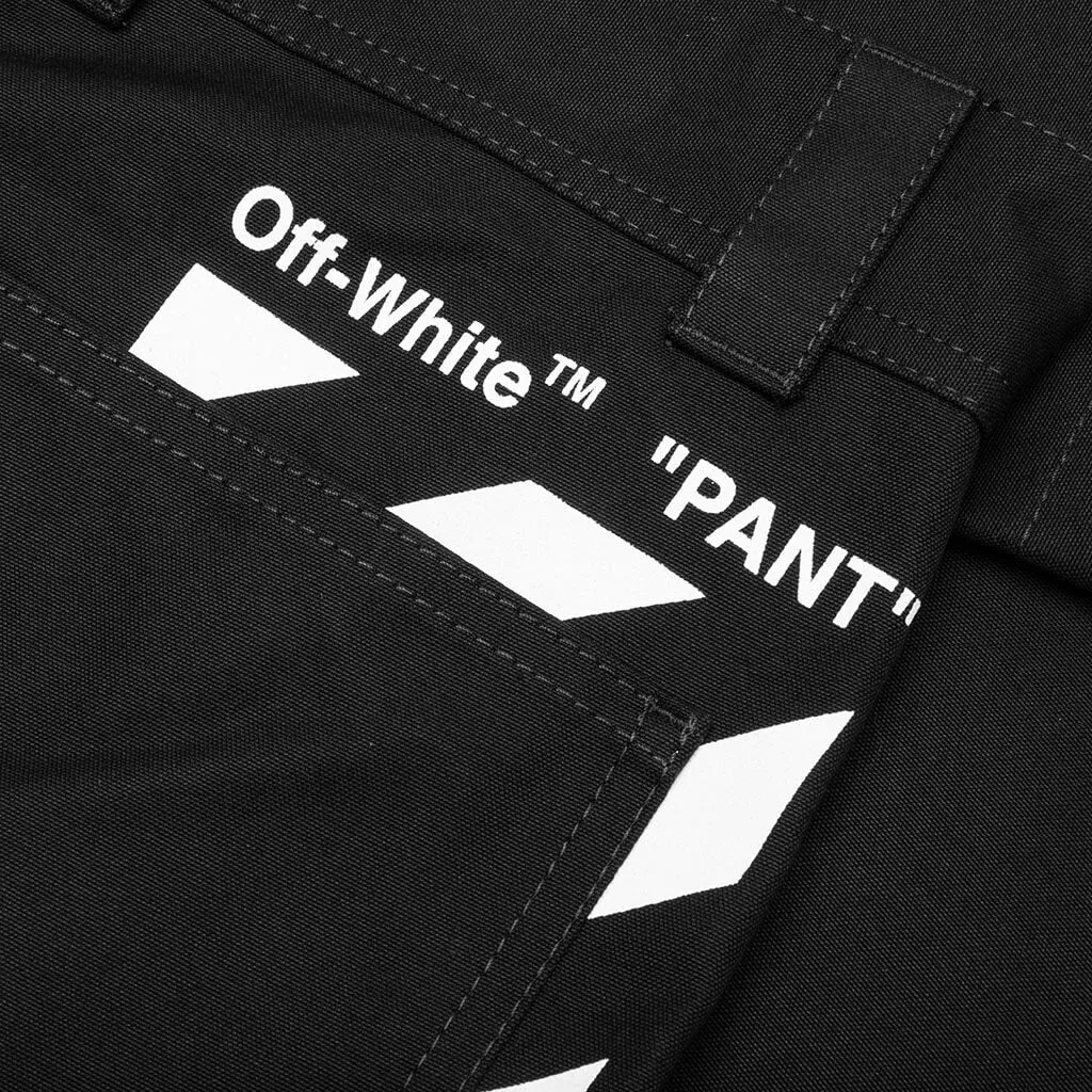 Diagonal Pkt Carpenter Pant - Black/White