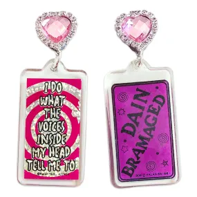 Drain Damaged 80's Keychain Earrings