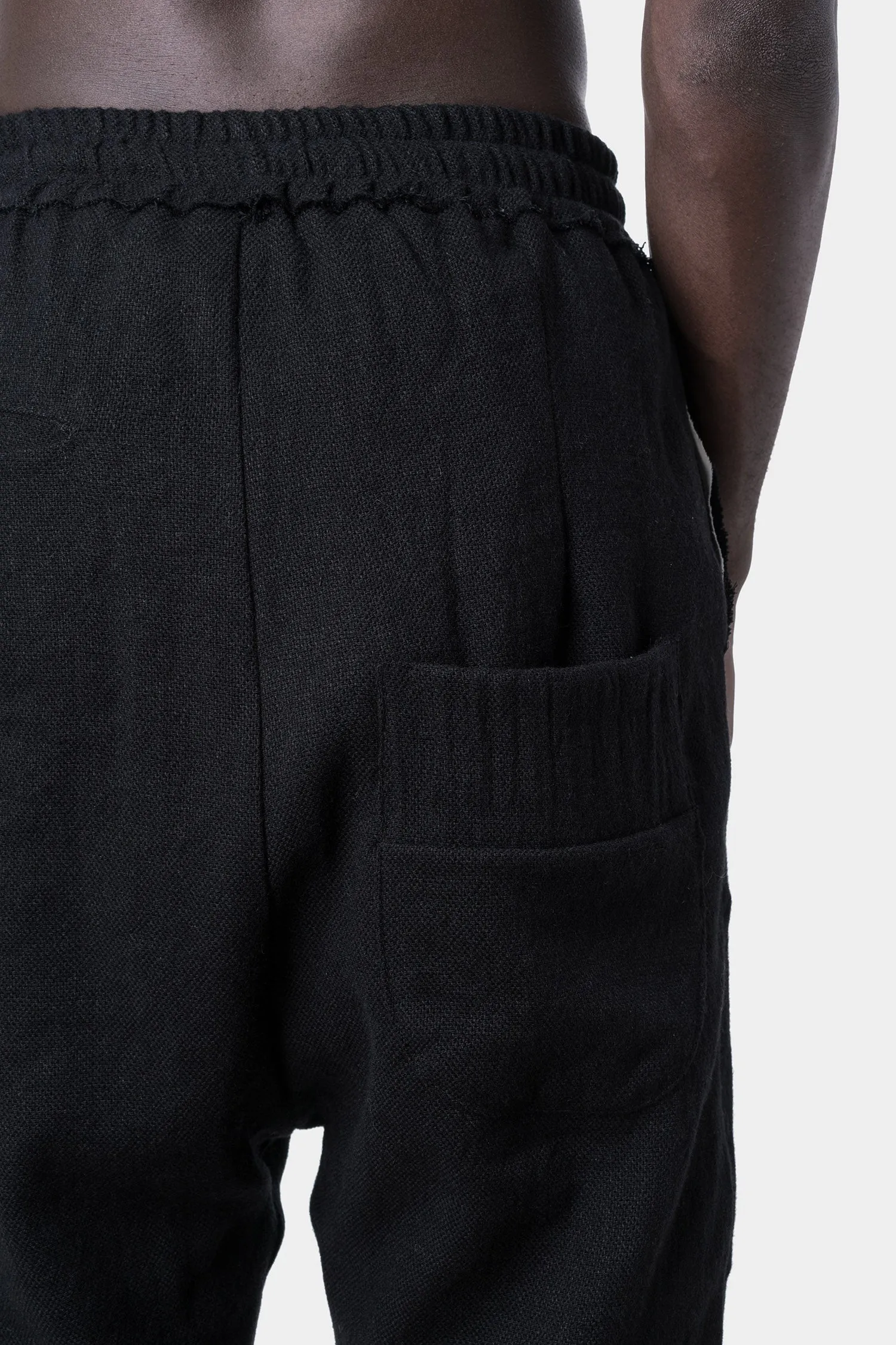 Drop crotch Linen / wool blend pants