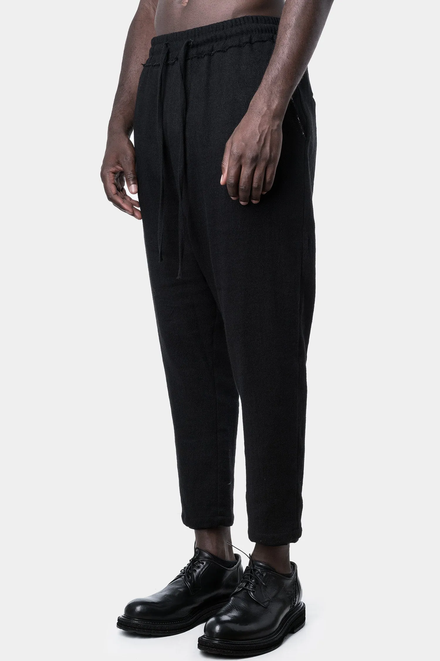 Drop crotch Linen / wool blend pants