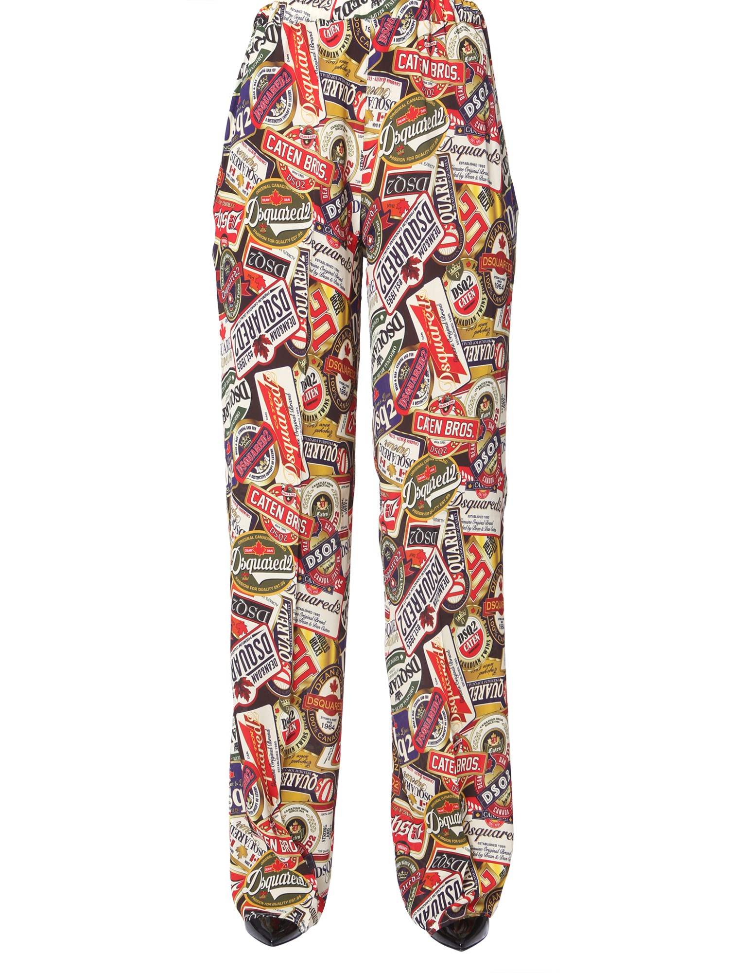 DSQUARED    MIX LOGO PRINT WIDE PANTS