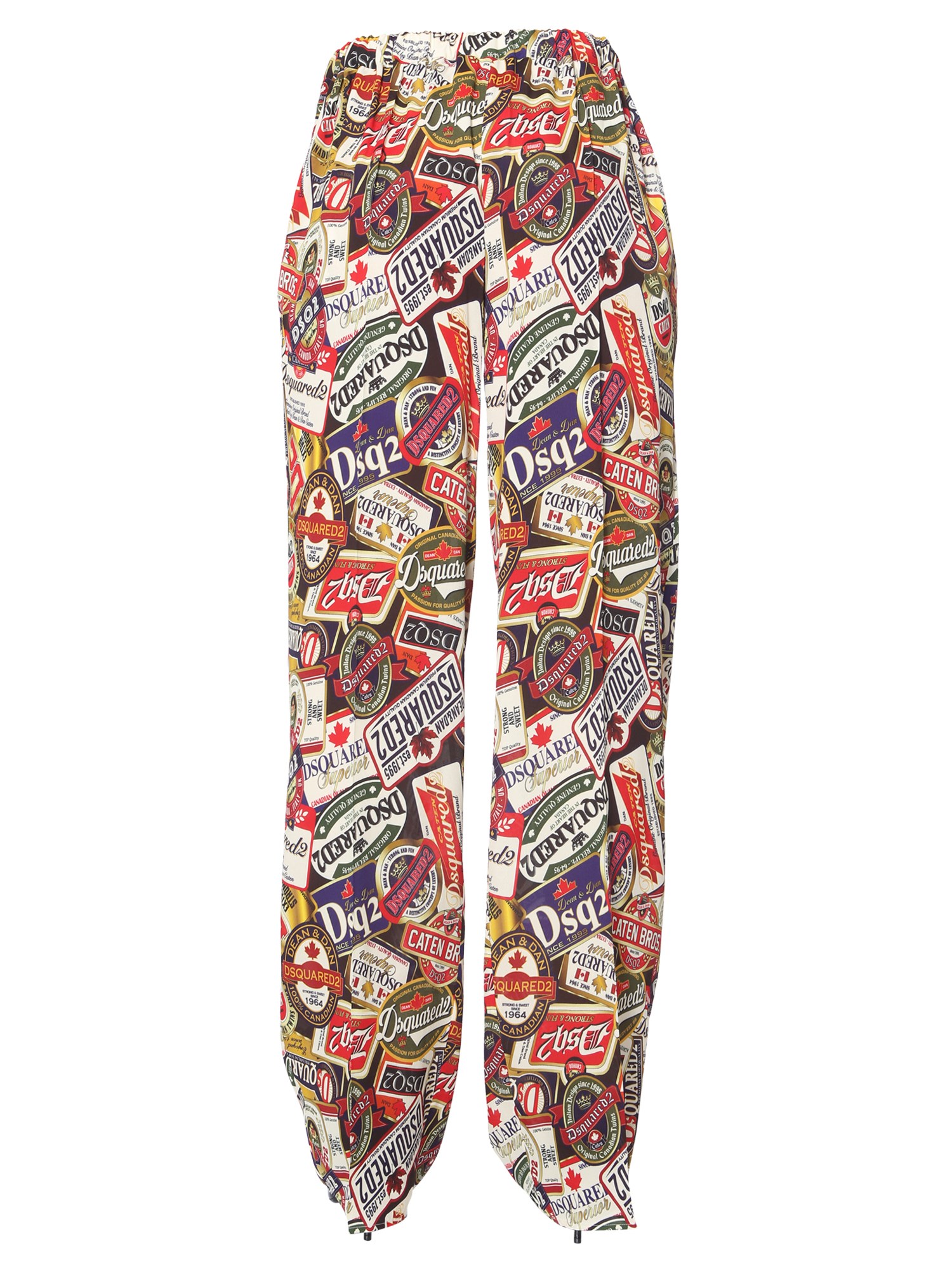 DSQUARED    MIX LOGO PRINT WIDE PANTS